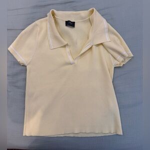 Yellow Collared Short Sleeve Top 
milk & honey